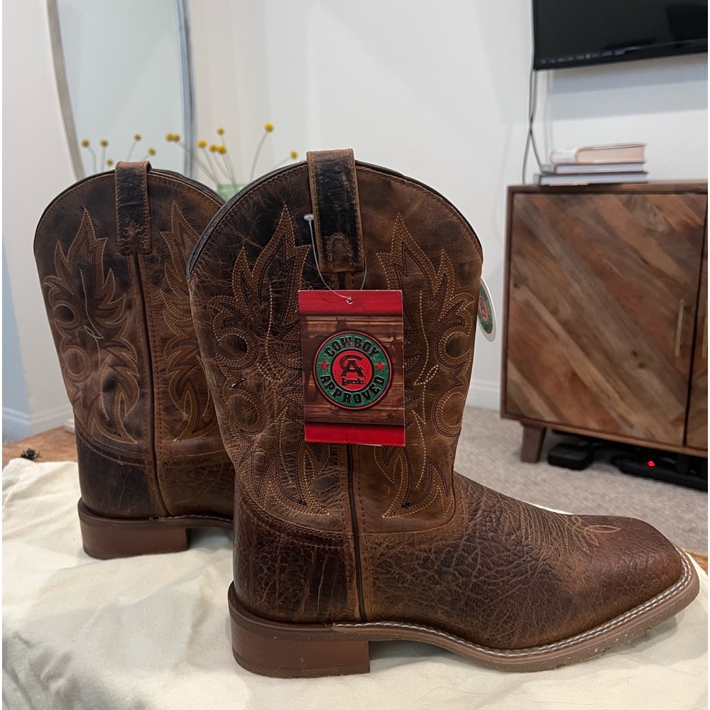 LAREDO MEN'S RUSTIC RANCHER STOCKMAN BOOTS * NEVER BEEN WORN *